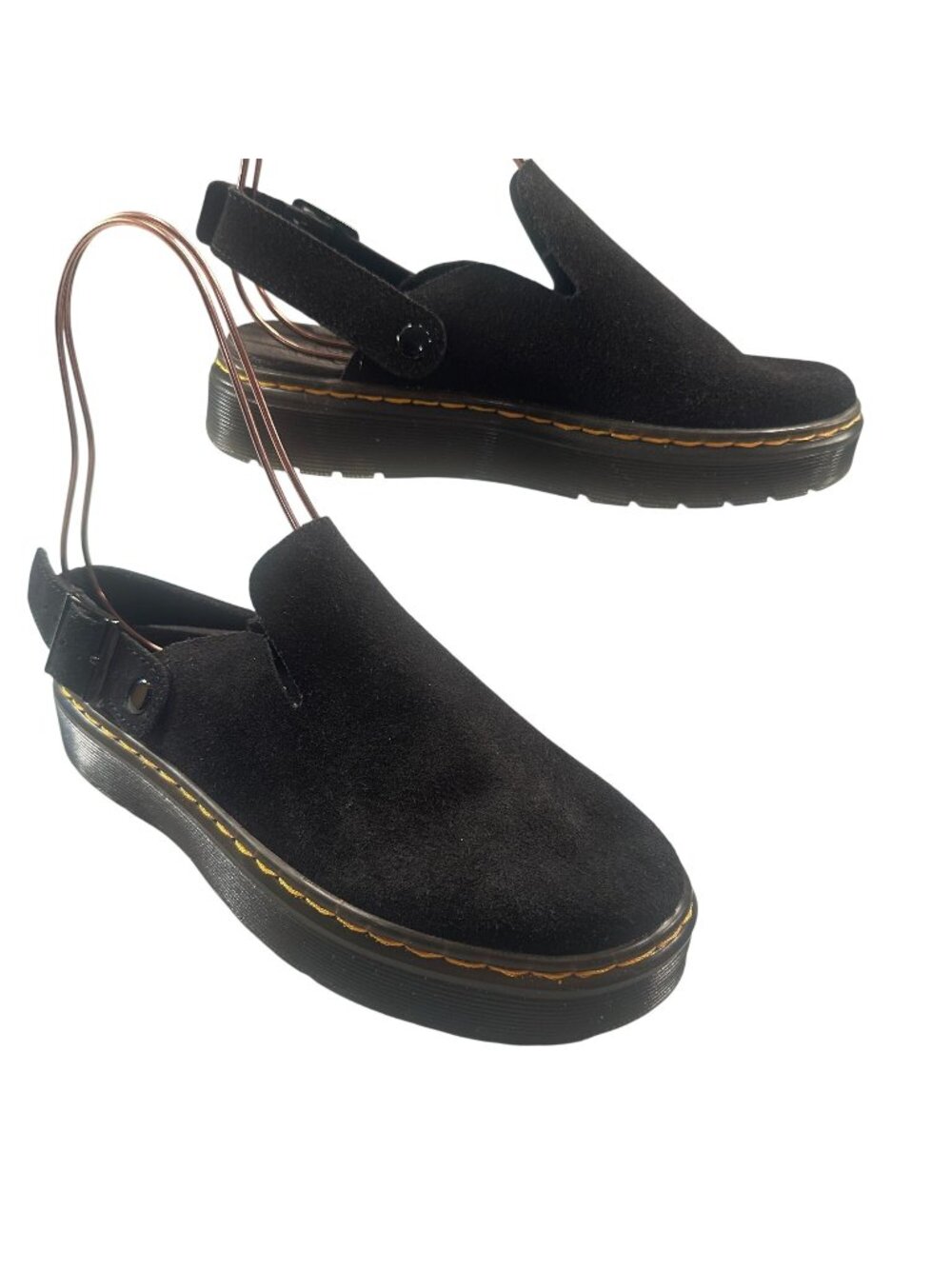Dr Martens Carlson Mules Sandal Womens Suede Platform Slingback Adjustable Strap